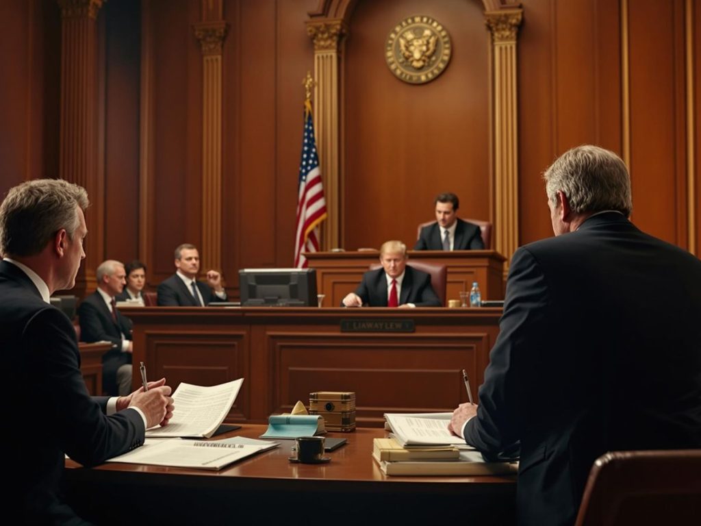 Sală de judecată cu avocați în acțiune.