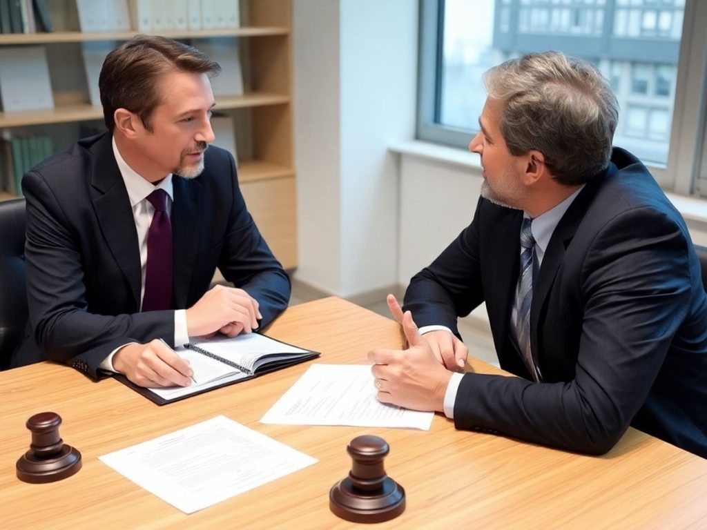 O discuție între doi profesioniști în mediu legal.