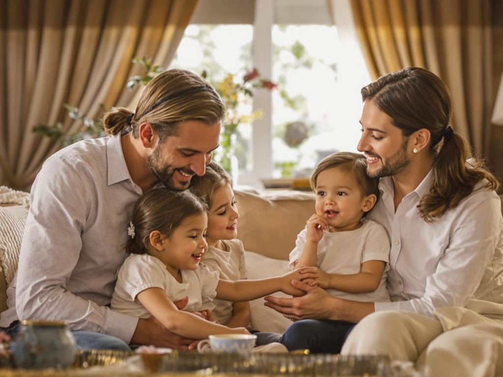 familie fericita si unita intr-un mediu cald